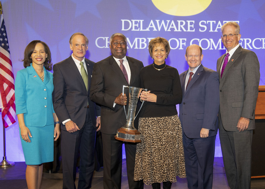 Rep. Lisa Blunt Rochester, Senator Tom Carper, Joshua Martin, Cynthia Primo Martin, Senator Chris Coons, DSCC Michael Quaranta